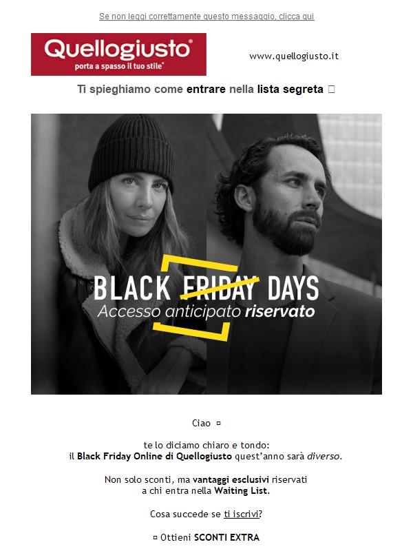 Black Friday Online? 🖤 Stiamo per aprire le porte (solo a pochi)
