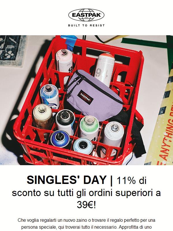SINGLES' DAY | 11% di sconto su tutti gli ordini superiori a 39€!