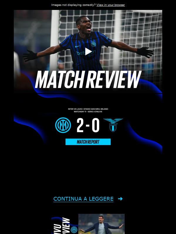 Match review, Inter-Lazio 2-0 | Lautaro+Bonny
