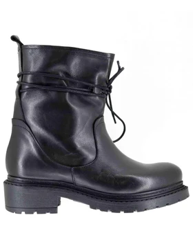 Stivaletti in pelle nera con lacci Donna SPMA2149 001