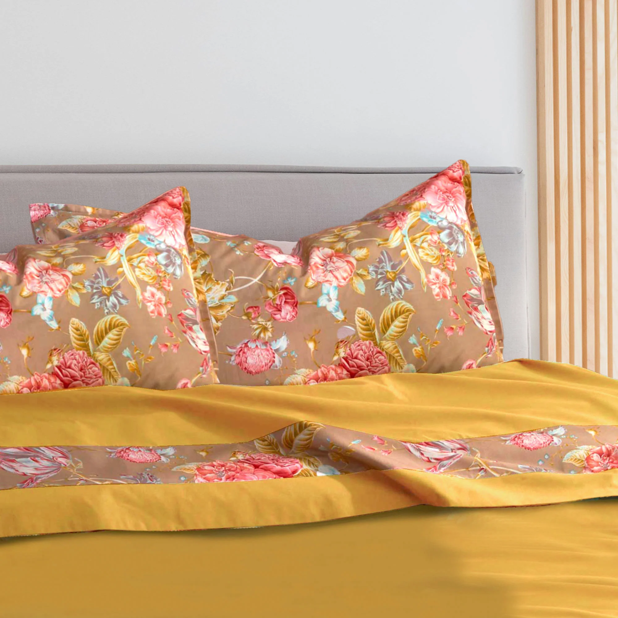 Image of Completo Lenzuola in Percalle <br>di Cotone - <b>Floraison