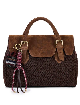 Borse in tessuto boucle e camoscio marrone Donna SIENNA H01