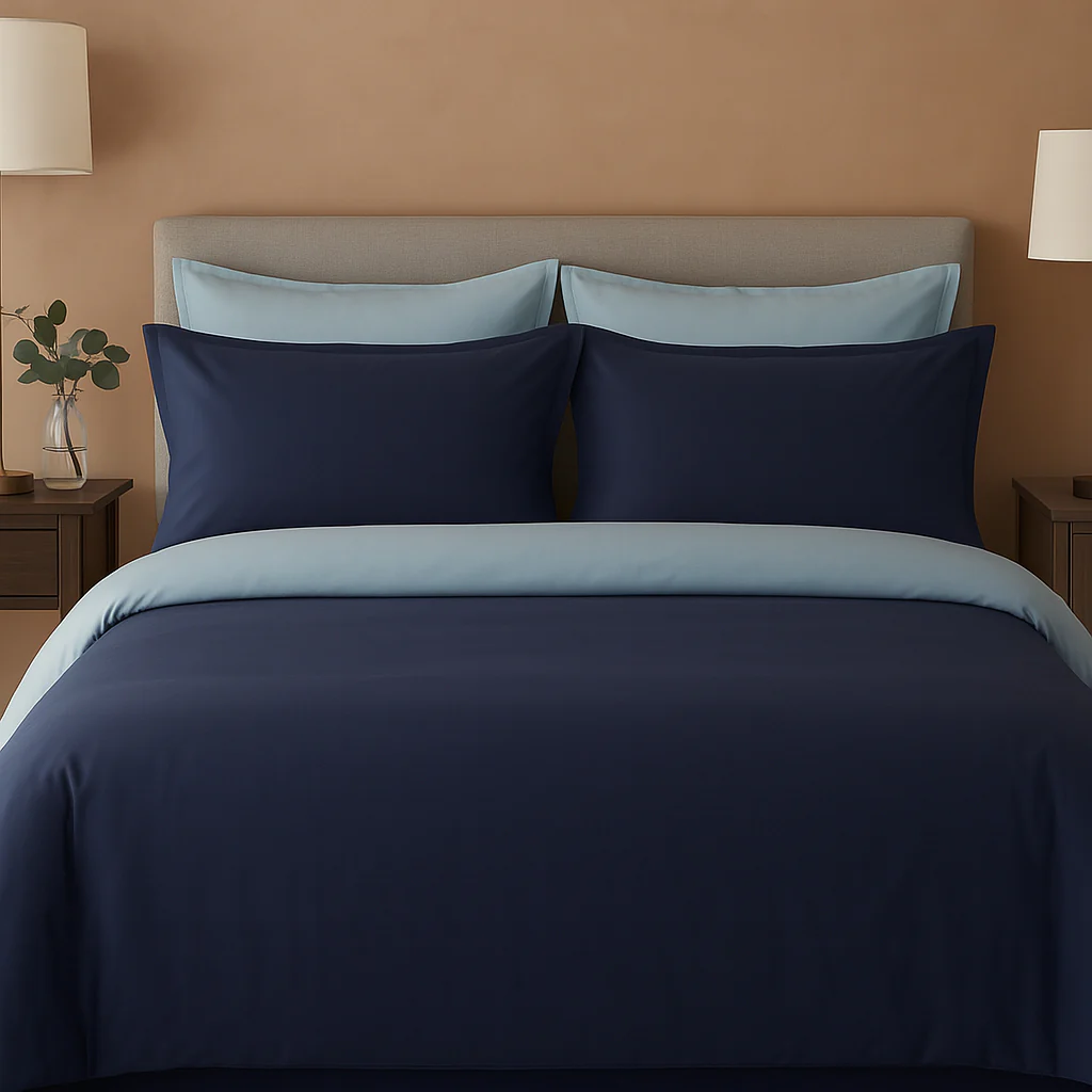 Image of Parure Copripiumino in Raso di Cotone <br>300TC Double Face - <b>Gottardo Bicolor