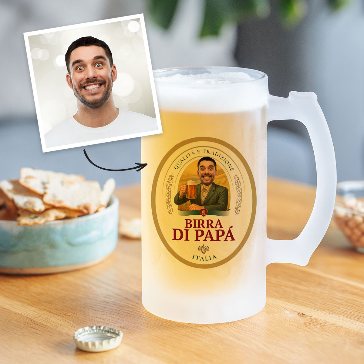 Image of Boccale da Birra Personalizzato con Logo e Faccia
