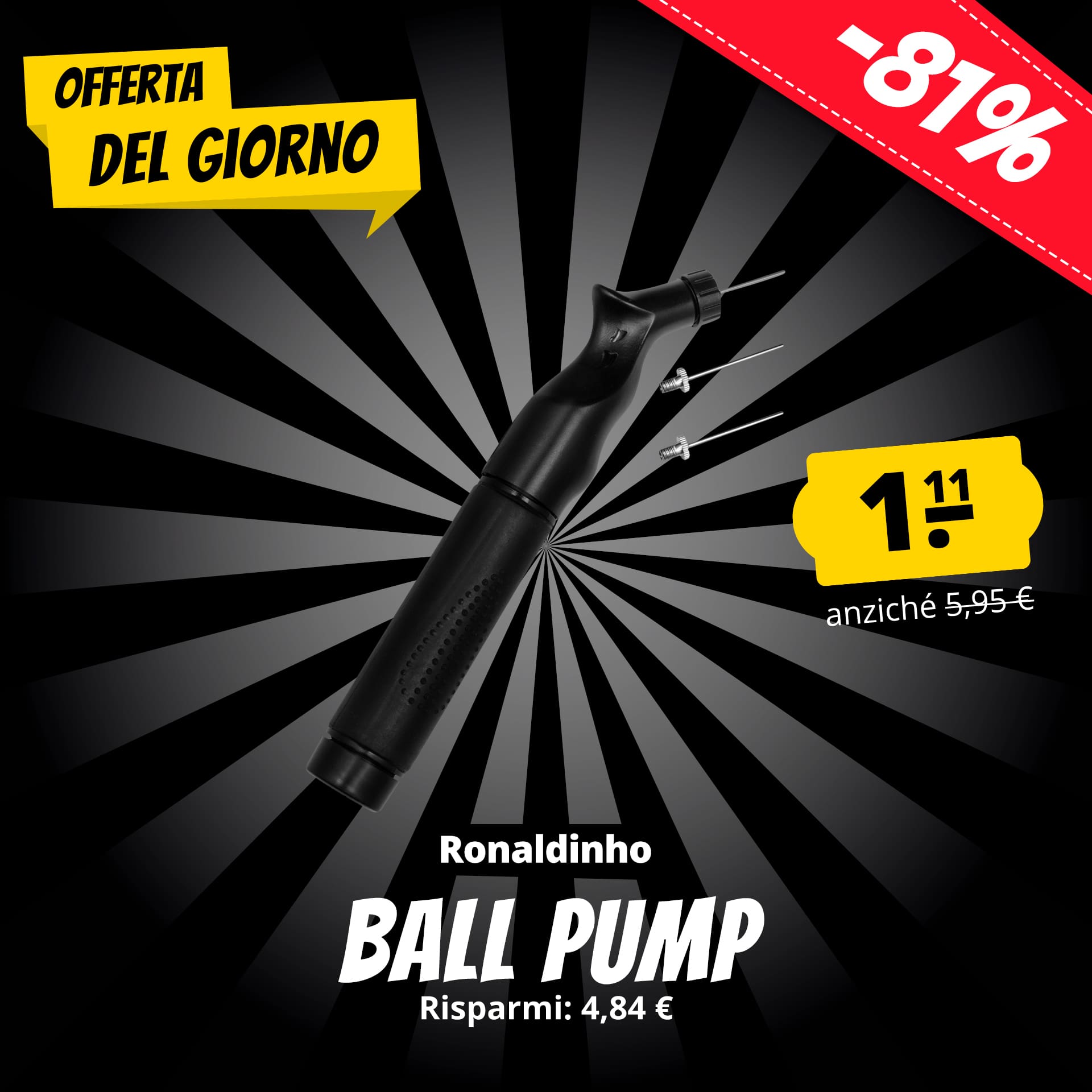 Ronaldinho dual action pump pompa gonfiaggio palloni
