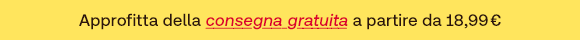 „Testo su sfondo giallo: Approfitta della consegna gratuita a partire da 18,99 €.“