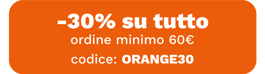 -30% su tutto, ordine minimo 60€, codice: ORANGE30, scade il 16/11