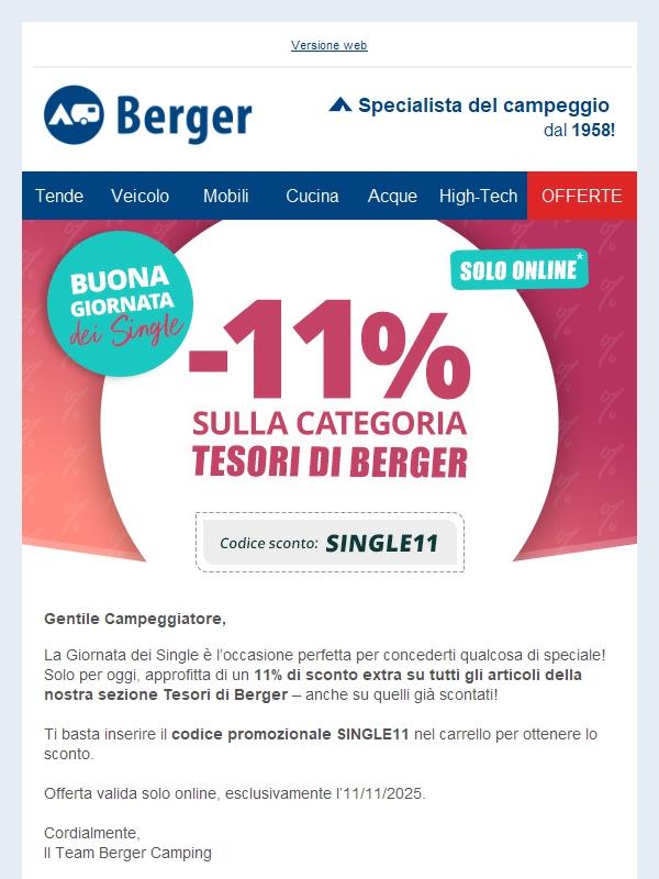 Solo oggi sconto esclusivo per la giornata dei single