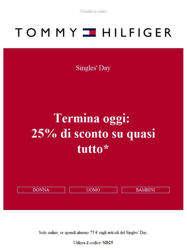 Termina oggi: 25% di sconto su quasi tutto