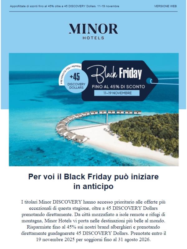 La prevendita del Black Friday riservata ai nostri iscritti è iniziata!