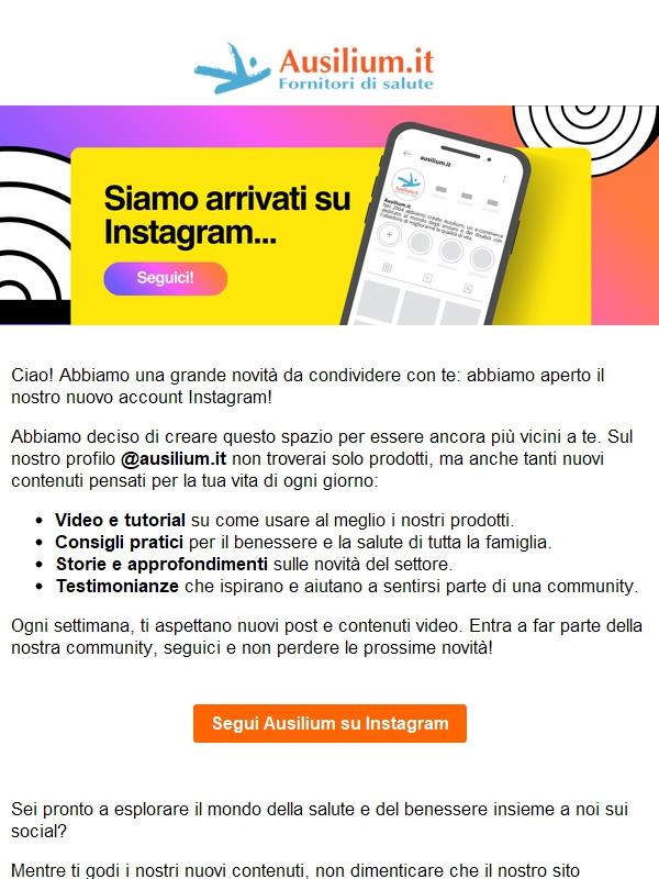 Ci siamo anche su Instagram! Unisciti alla community Ausilium.
