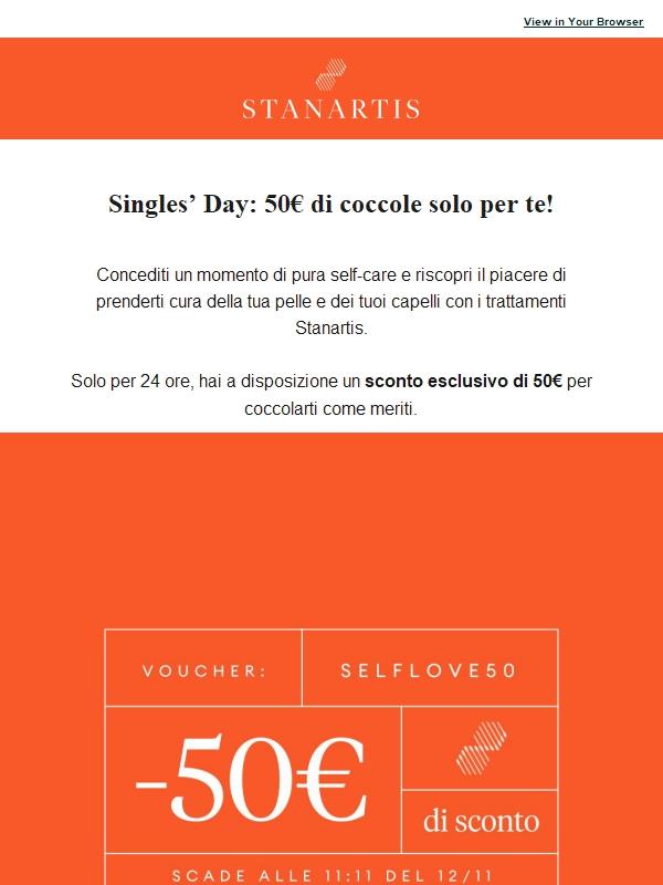 Singles’ Day: 50€ di coccole solo per te!🎁
