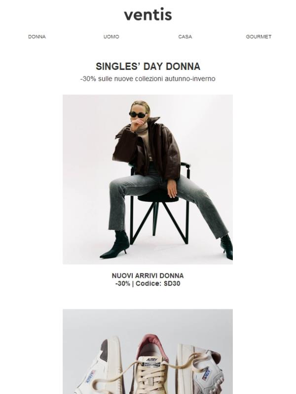 🖤 11.11 Singles’ Day: -30% su Moda e Design