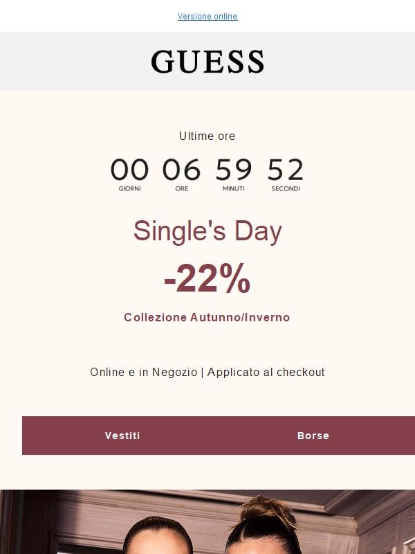 Ultime ore: Single's Day - 22%