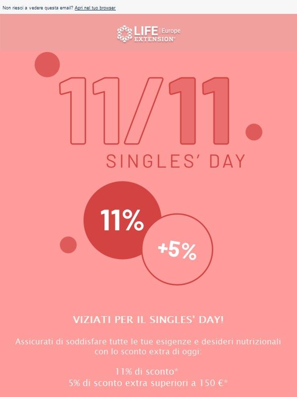 Saldi per il Singles' Day!
