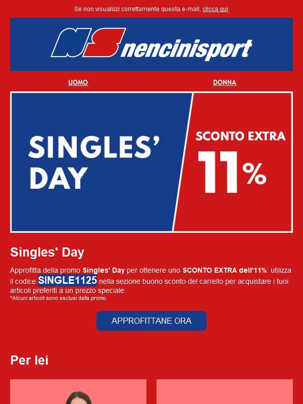 SCONTO EXTRA 11% è il Singles' Day!