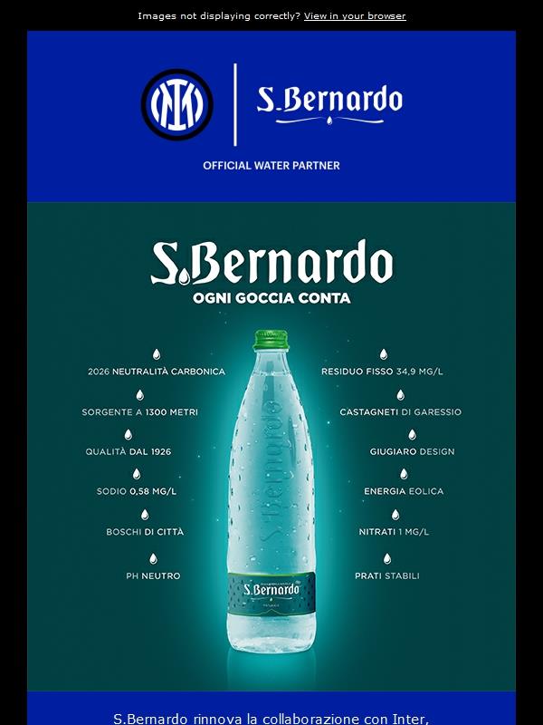 💧S.Bernardo è ancora al fianco dell’Inter 🖤💙