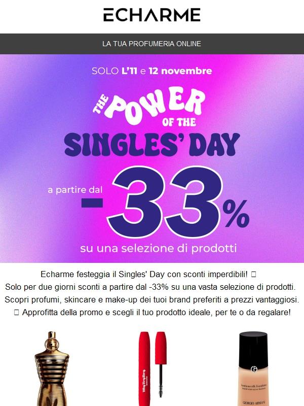 The Power of Singles’ Day 💜: Sconti a partire dal -33% su tantissimi prodotti!