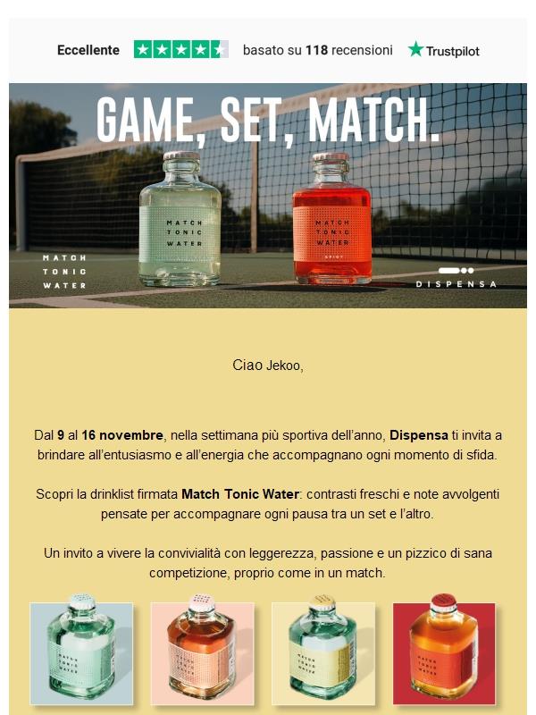 Scendi in campo con la nuova drinklist firmata Match Tonic Water