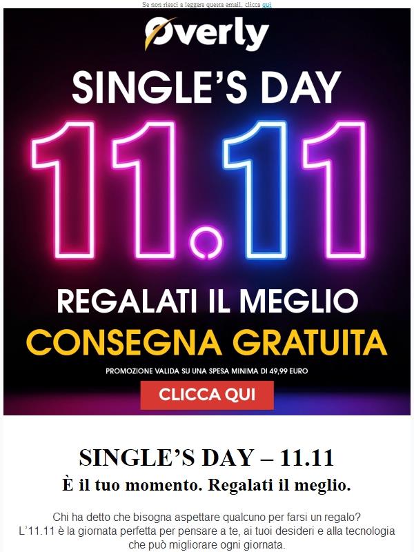 Single’s Day: oggi il protagonista sei tu