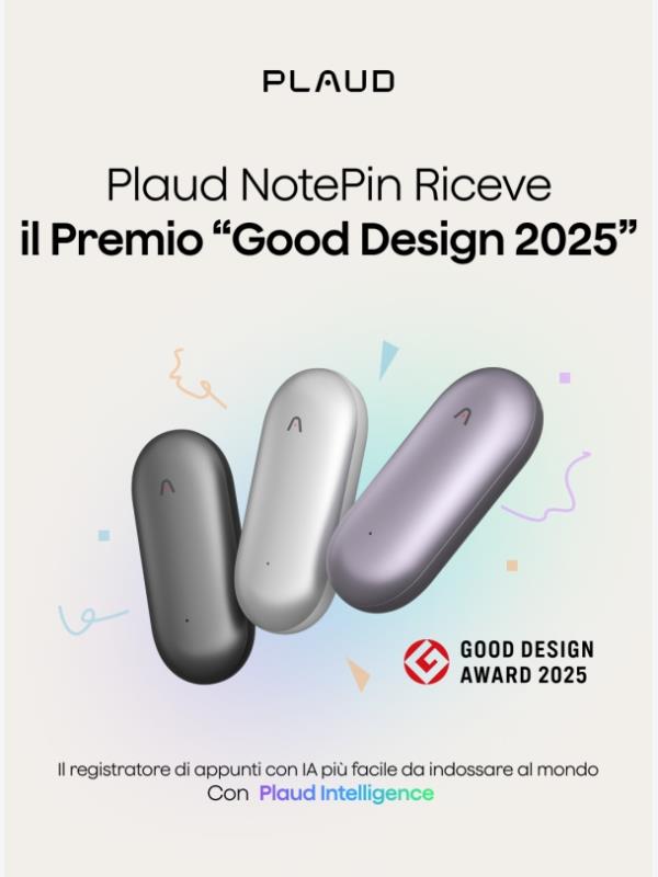 🏆 Plaud NotePin Vince il Premio “Good Design 2025”