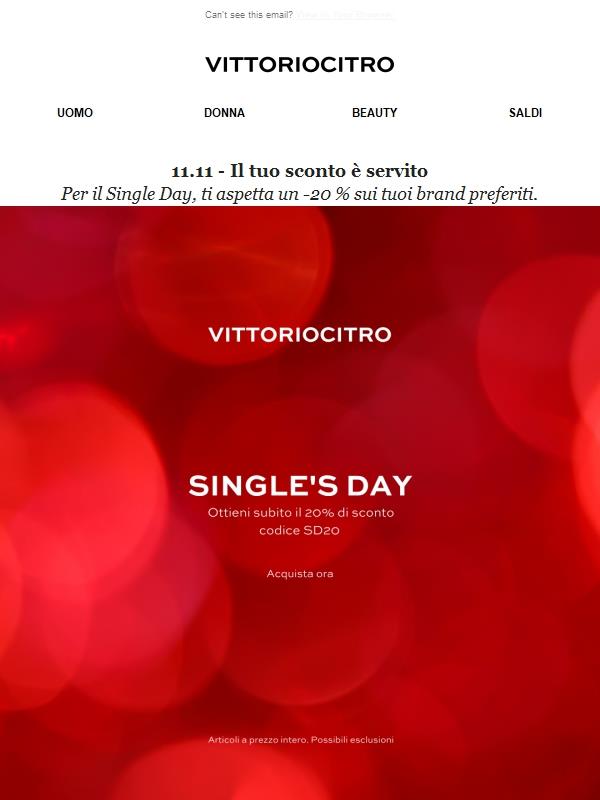 Single Day – Sconto esclusivo per chi sceglie se stesso