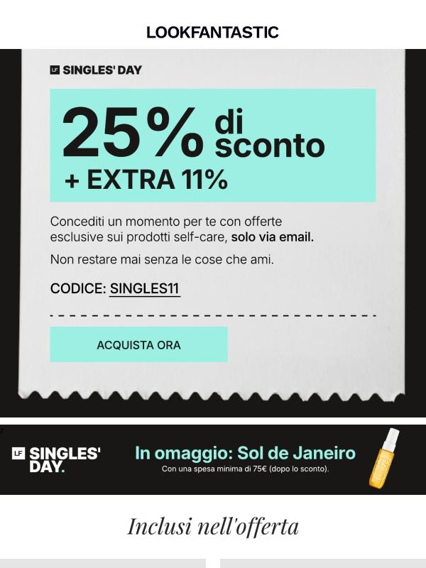 SINGLES DAY | -25% + 11% EXTRA