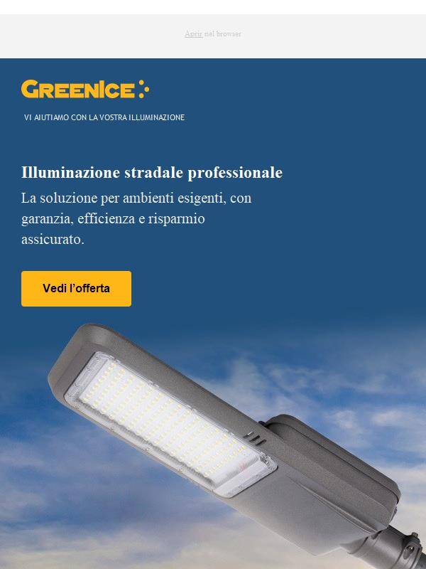 Nuovi lampioni a LED per l'illuminazione pubblica: illuminazione efficiente