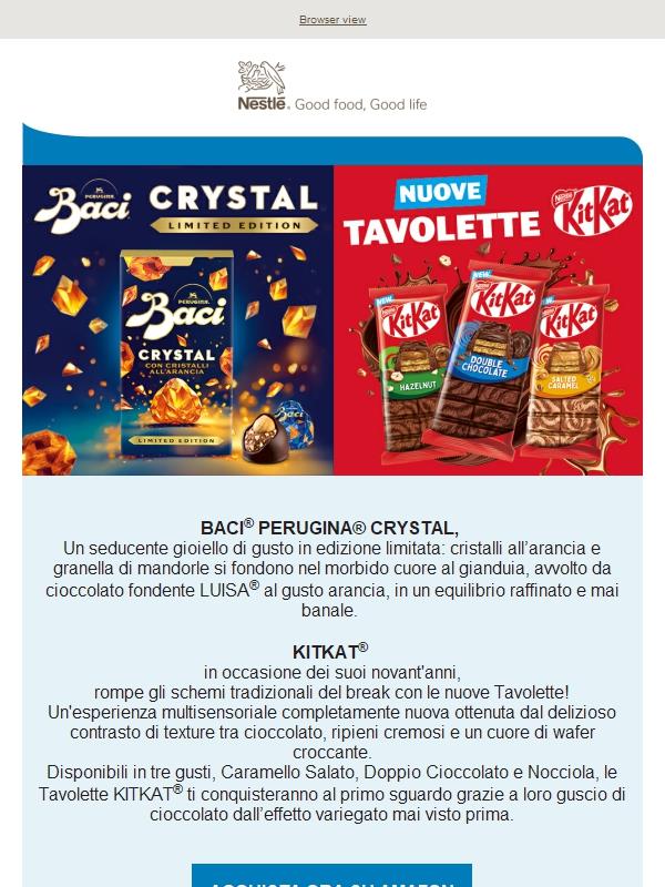😍 Novità golose Nestlé: Baci® Crystal e le Tavolette KITKAT®!