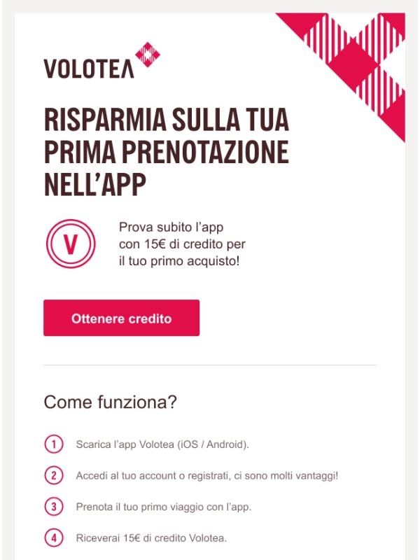 15€ di sconto sul tuo primo volo!