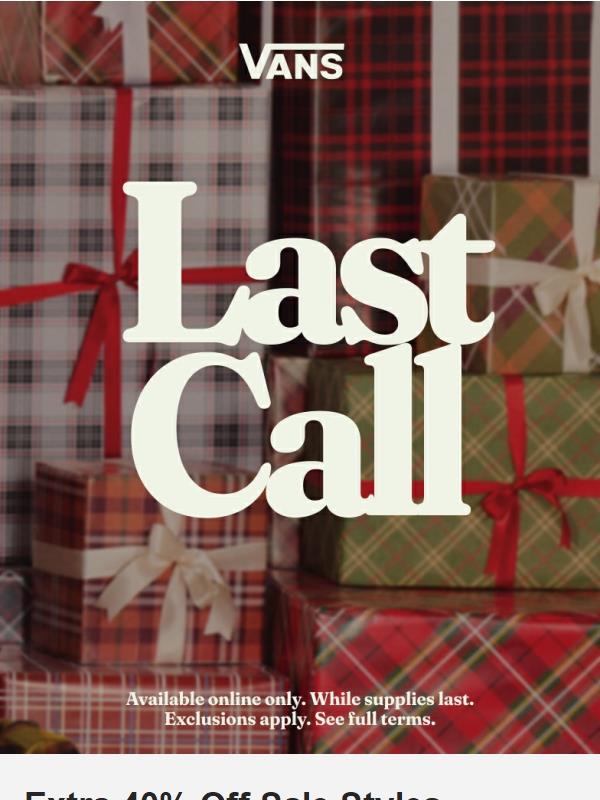 Final hours for extra 40% off sale