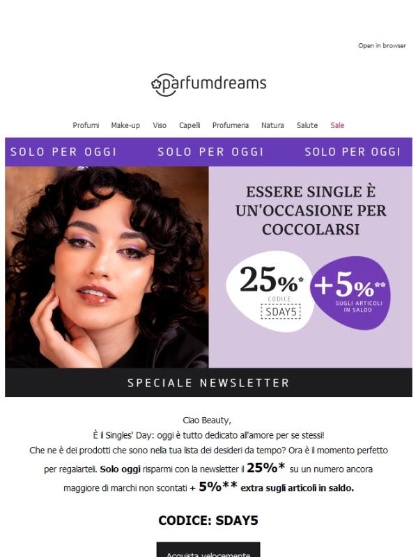 Sconto extra: 25% + 5% sugli articoli in SALDO ⌛