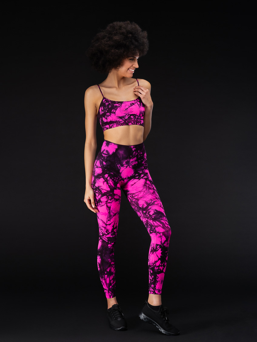 Image of Be-color Dünnes Schulter-top - Rose Fluo/schwarz