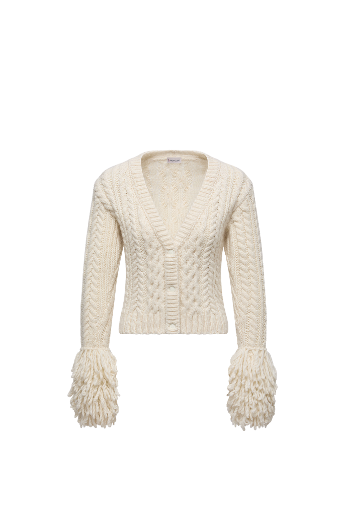 Cardigan con Scollo a V in Misto Alpaca