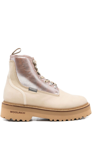 Leather lace up boots