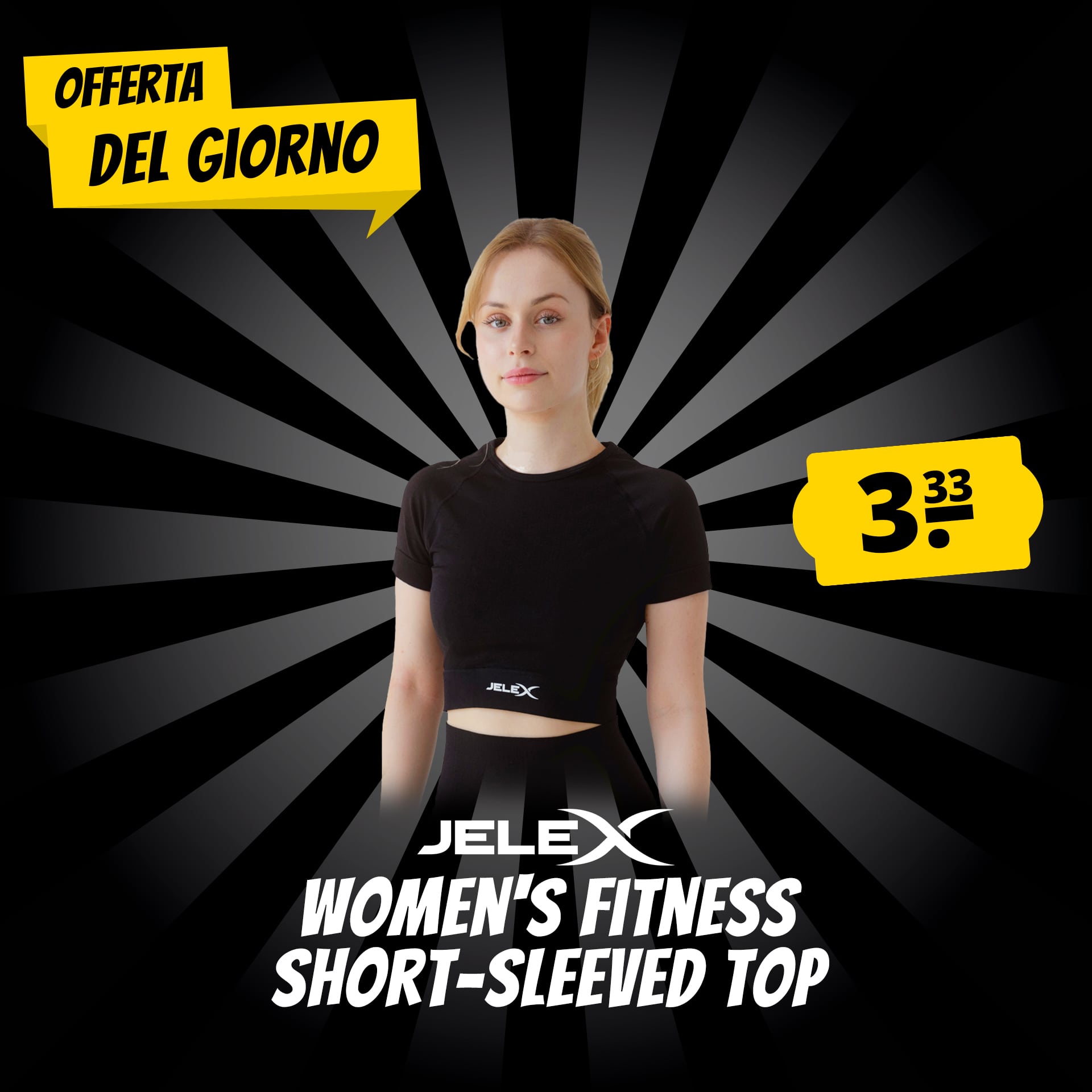jelex chiara donna top da fitness a maniche corte