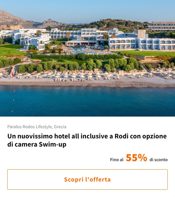 Un nuovissimo hotel all inclusive a Rodi con opzione di camera Swim-up