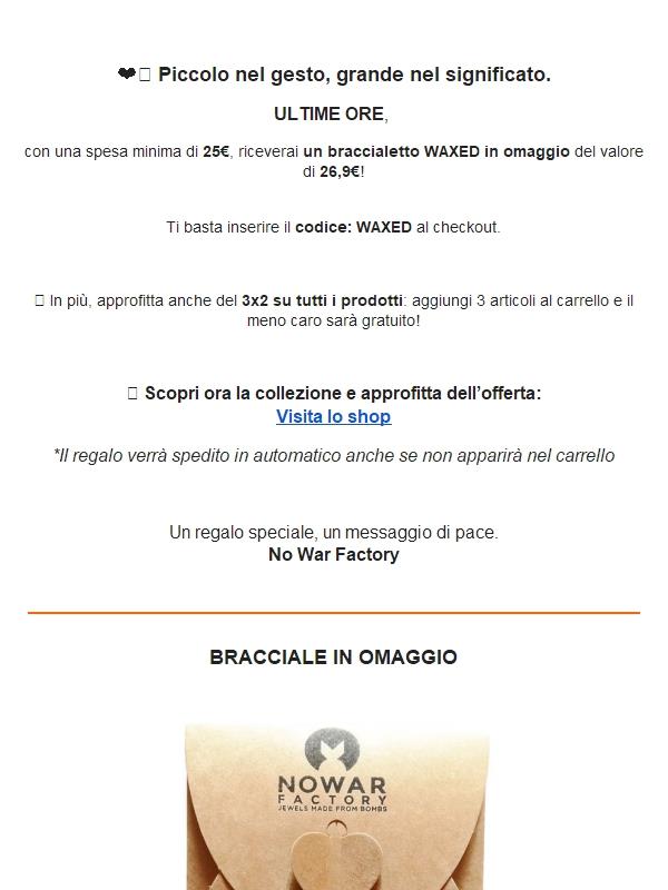 🎁 Ricevi in regalo il bracciale Waxed Unisex ULTIME ORE