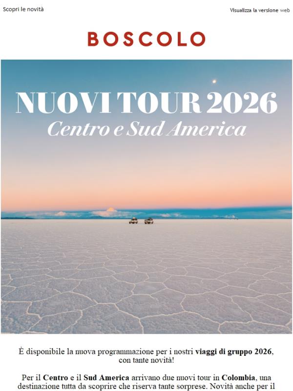Centro e Sud America: i nuovi tour 2026