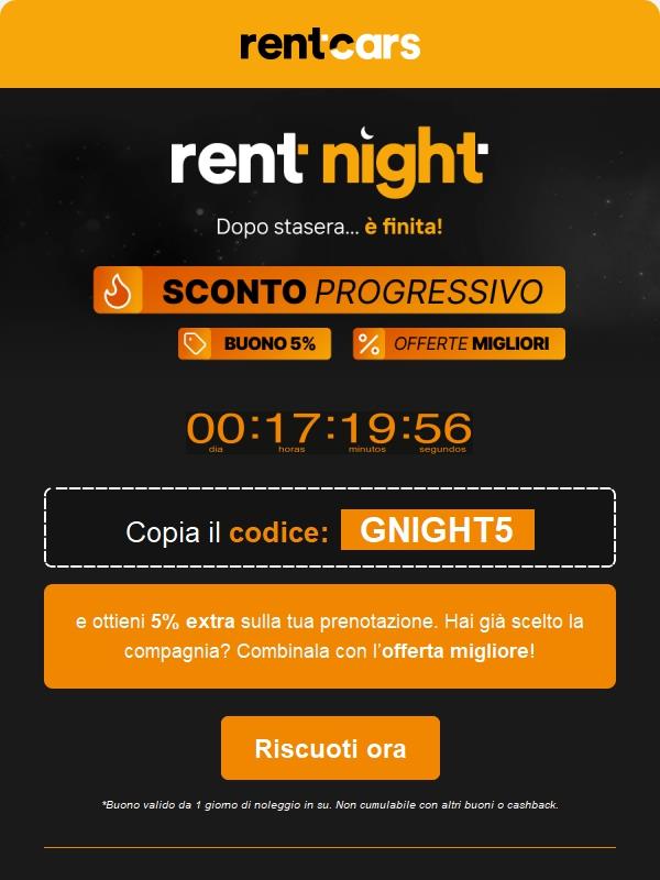 Ultima Rentnight dell’anno! Fino al sorgere del sole