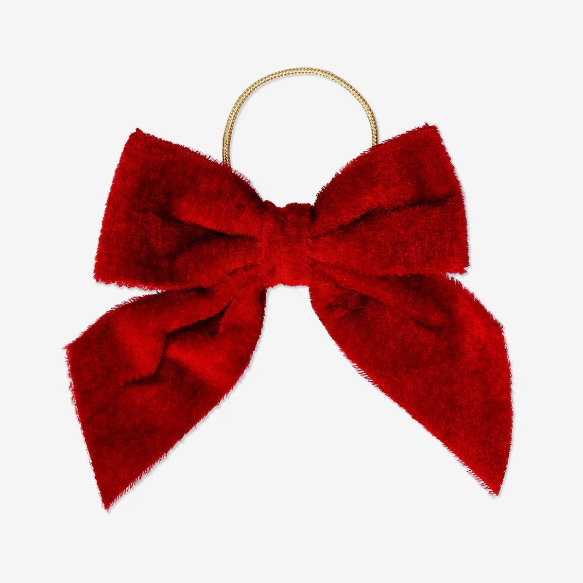 Hanging red velvet bows - 8 pcs