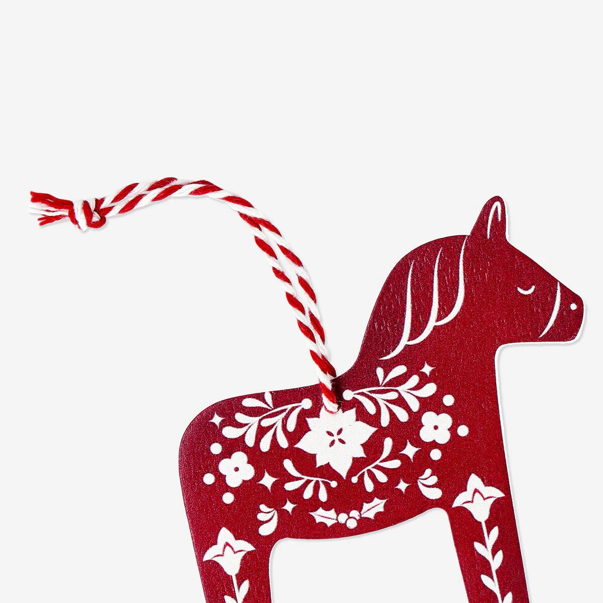 Hanging wooden horse ornament