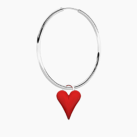 Orecchino ONLY FUN   con ciondolo CUORE MATTO