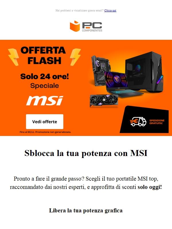MSI Black Friday: Setup pro a prezzo epico