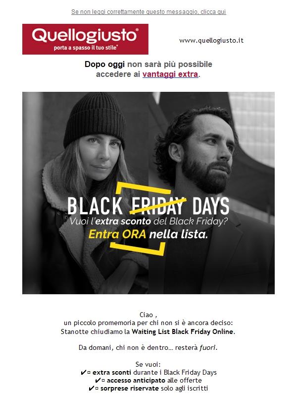 Black Friday Online 🖤 Ultima chiamata per entrare nella lista