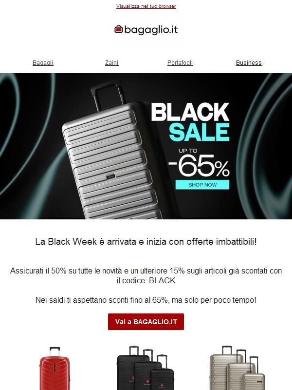 🎉Black Week Opening: approfitta subito di sconti fino al 65%!