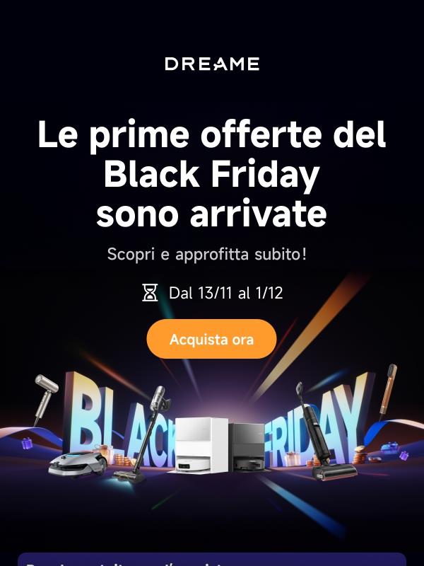 🎉 Le prime offerte del Black Friday sono arrivate!