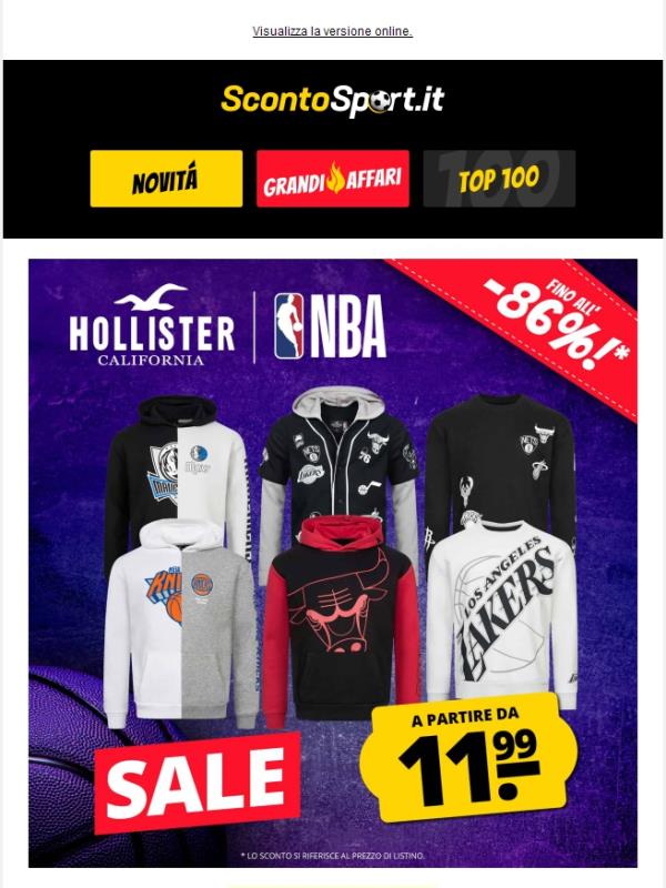 Saldi Hollister x NBA a partire da 11,99 € 🔥🏀 Fino all'86 % di sconto!