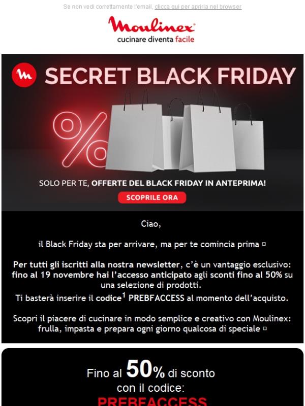 Il tuo Black Friday Moulinex inizia prima 🔥