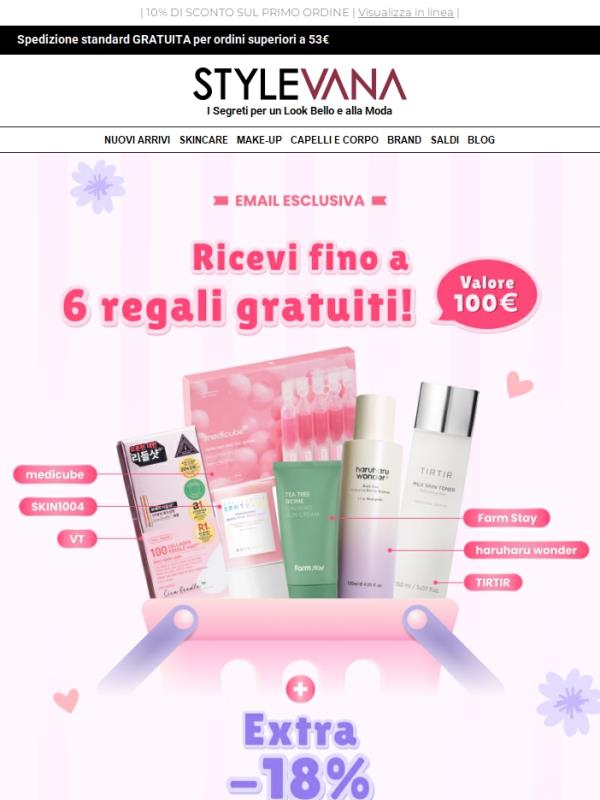 1 ordine, 6 OMAGGI gratuiti!🙀 Acquista subito i tuoi brand preferiti!